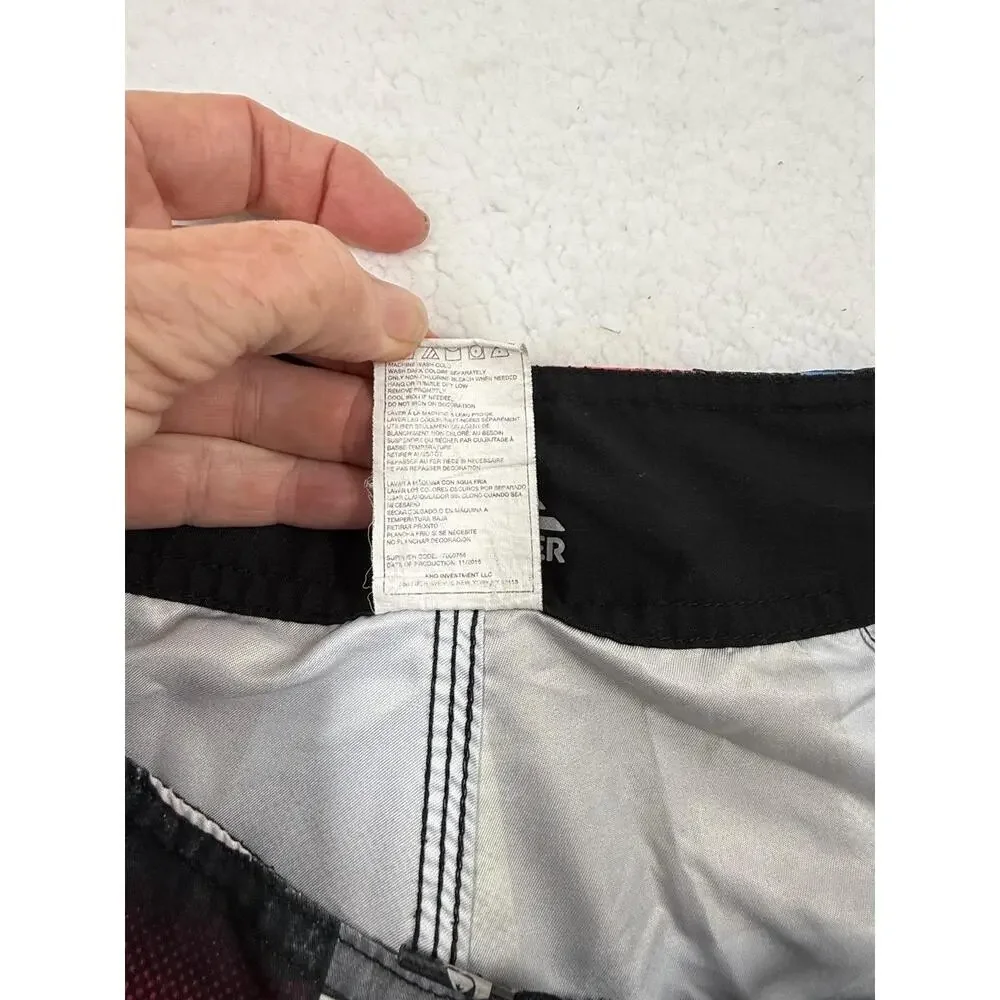 Quiksilver Boardshorts Geometric Pattern‎ Drawstring Boardshorts Shorts Size 25